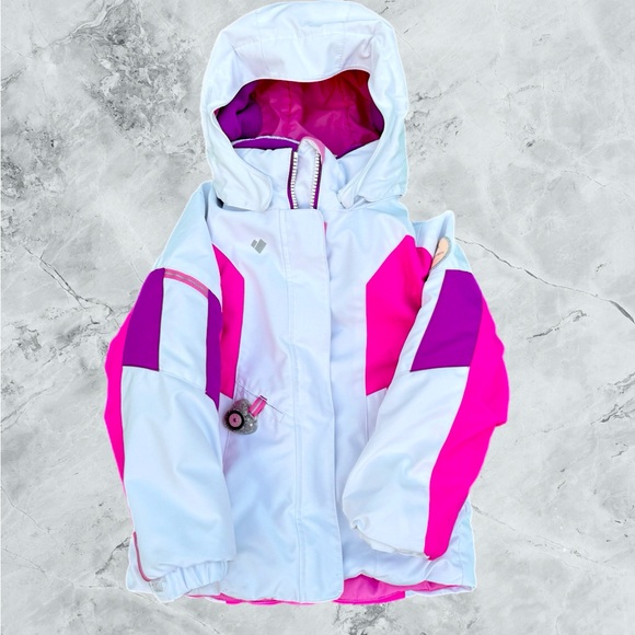 OBERMEYER GIRLS I-GROW SIZE 5 Hey Sunshine WINTER SKI COAT JACKET HOODED - Picture 1 of 8